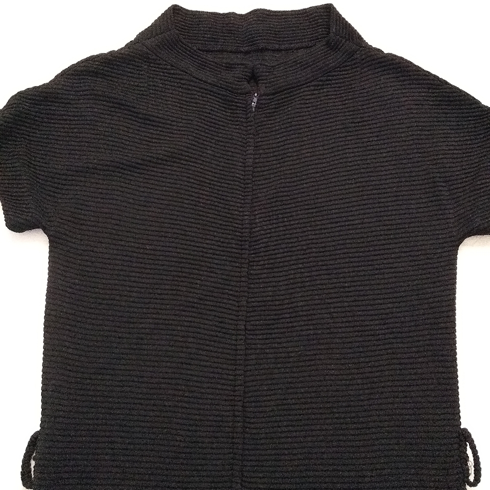 Vintage 60s ribbed mock neck black dress - Picture 7 of 8